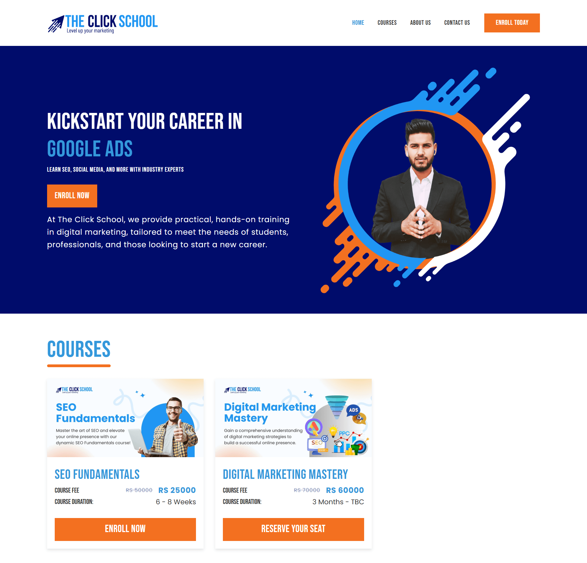 The click school online courses website using wordpress with theme customization and custom post type The click school online courses website using wordpress with theme customization and custom post type
