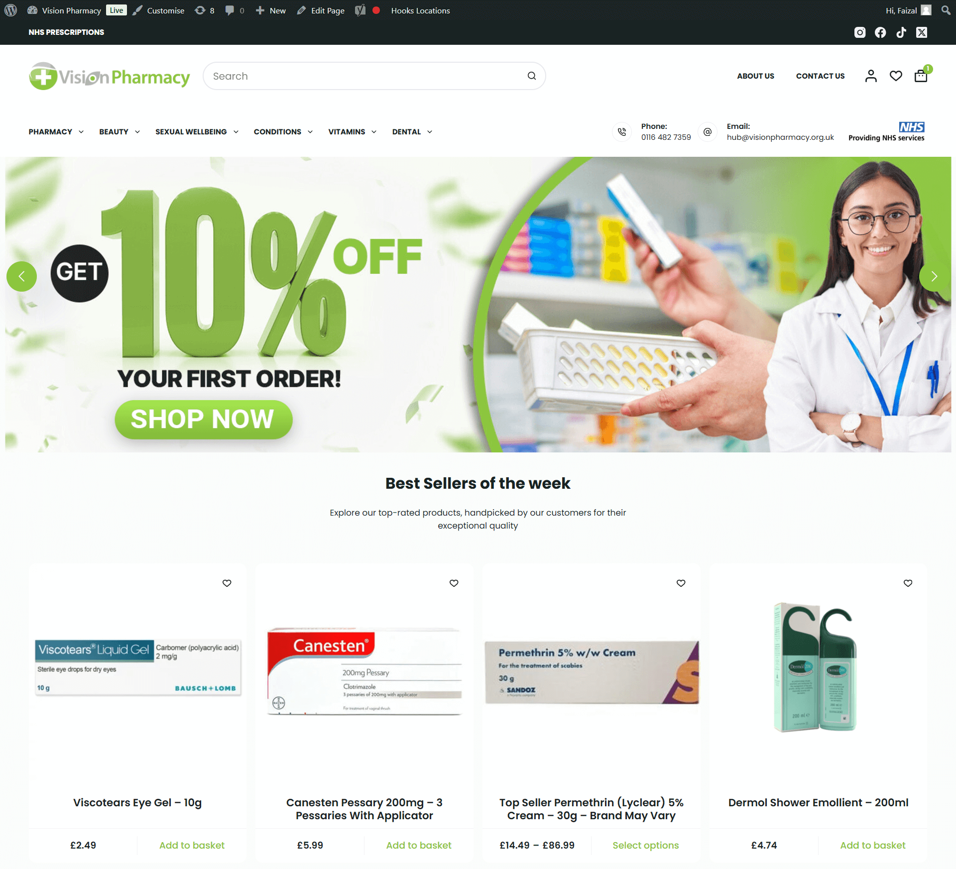 Vision Pharmacy Ecommerce website using wordpress Woocommerce WordPress Ecommerce Development Services Soft Ranges